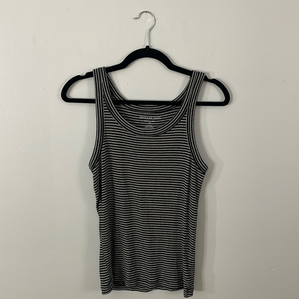 American Eagle Soft & Sexy Rib Striped Tank Top